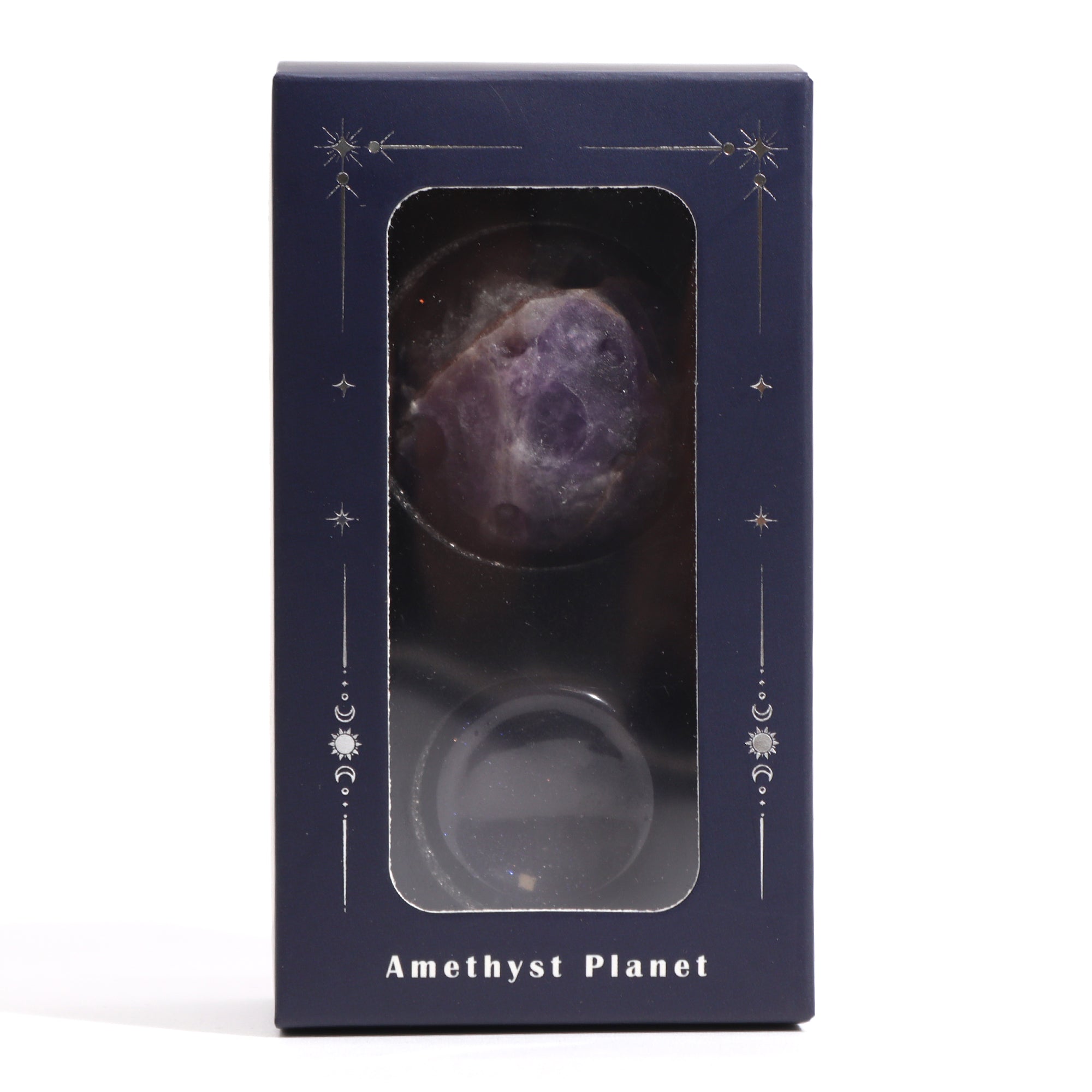 Ametyst Planet on a Sola Goldstone Stand - 40mm (30x15mm stand)